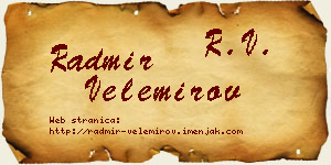 Radmir Velemirov vizit kartica